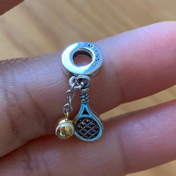 NWOT Tennis Racket & Ball Dangle Charm Sterling Silver 925 - Picture 8 of 10